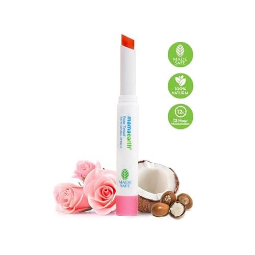 Mamaearth 100% Natural Lip Balm for Women & Men 2g (Rose) - Natural Tint, 12-Hour Moisturization - Heals Dry & Chapped Lips 2