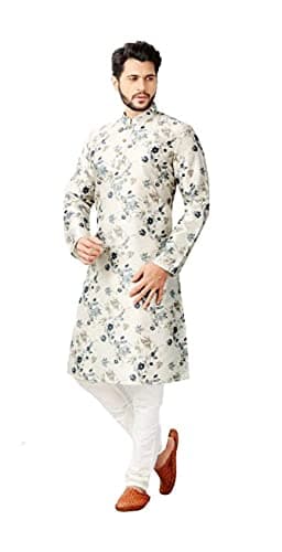 Logass Cotton Printed Kurta Pyjama Set For Men Ethnic & Designer Wear (Le 001) - (Medium), Multicolor