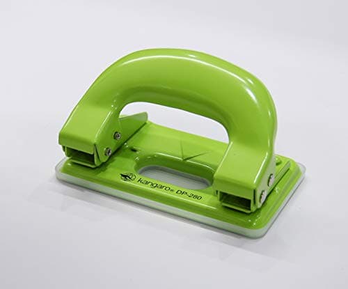 Kangaro Desk Essentials DP-280 2 Hole Metal Classic Mini Paper Punch | Removable Chip Tray with Durable Steel Consecution | Color May Vary, Pack of 1