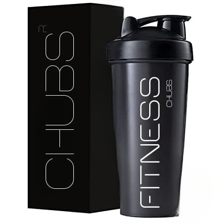 CHUBS Fitness Series Protein Shaker Bottle,700 ml 100% Leak Proof Guarantee, Gym Bottle for Protein Bottle Pre Workout BCAAs, BPA Free Material Shaker with Plastic Ball(BLACK)-700Ml