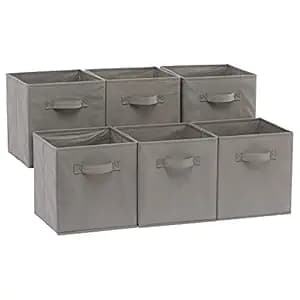 amazon basics Foldable Square Storage Cubes (Grey) Pack of 6