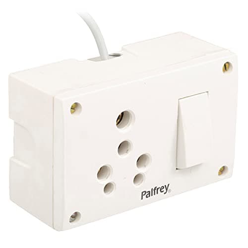 Palfrey Heavy Duty Extension Board - Single 16A Switch with 16A Socket with 3 Meter Heavy Duty 1.5mm Cable White (2200W) (3 Meter), 230 Volts