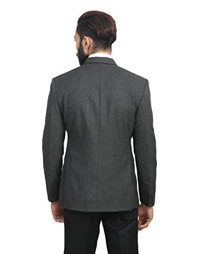 MANQ Men's Slim Fit Single Breasted Blazer (BL-101-40-Charcol_Charcoal Grey_40) 2