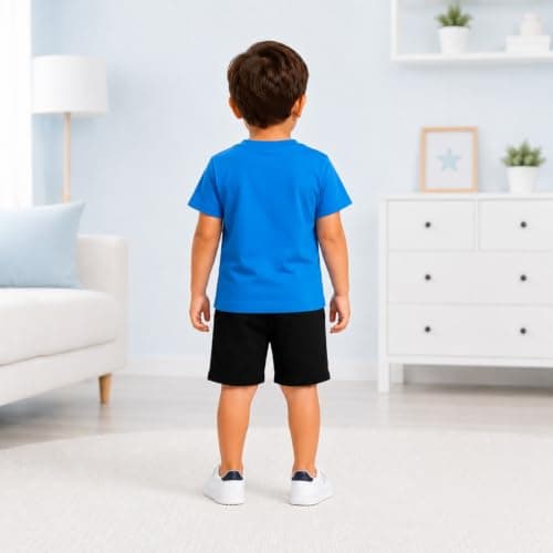 3BROS Boys & Girls Cotton Printed Clothing Set for Kids | Round Neck Half Sleeve T-Shirt & Shorts Set | Summer Wear Co-Ord Set for Baby Boys & Girls | Outfit Pack of 1 (Sky Blue, 3-4 Years) 3