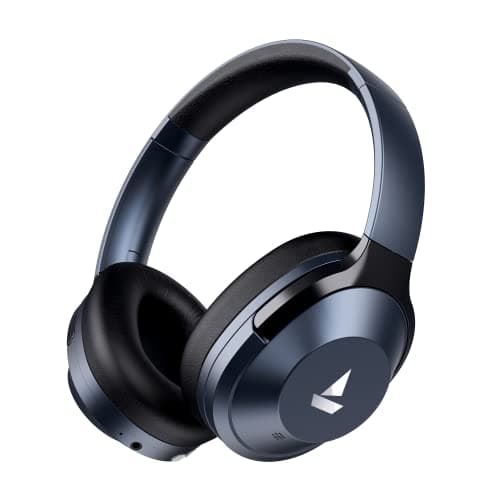 Boat Nirvana 751 ANC,65Hrs Battery,Hybrid Active Noise Cancellation(33dB),Fast Charge,Ambient Mode,Integrated Controls,Carry Pouch,Bluetooth Over Ear Headphones,Wireless Headphone with Mic(Bold Blue)
