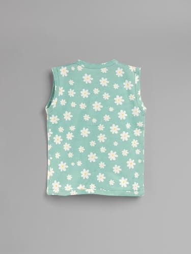 HELLCAT 100% Cotton Jhabla T Shirt & Shorts Matching Co-ords for Babies - Pack of 3 (0–18M, Unisex, Sleeveless)_Yellow/Lavender/Sea Green_0-6Months 4