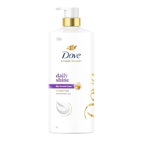 Dove Daily Shine Shampoo 1 L|| For Damaged or Frizzy Hair|| Makes Hair Soft|| Shiny And Smooth - Mild Daily Shampoo for Men & Women