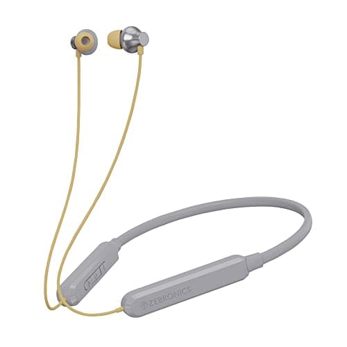 ZEBRONICS Jumbo LITE with 70 Hours Backup, Bluetooth v5.2 Wireless Neckband, Fast Charging, ENC Calling, Gaming Mode (Upto 50ms), Voice Assistant, Dual Pairing, Splash Proof, and Type C (Grey)