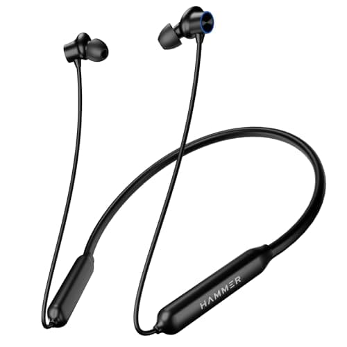HAMMER Splendor in Ear Bluetooth Neckband with Magnetic Earbuds, Deep Bass, Built-in Mic, Upto 30 Hrs Playtime, BT 5.4, Type-C Charging Port (Black)