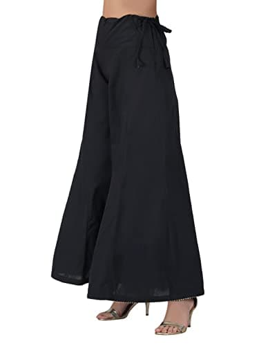 fabcoast Women Regular Ethnic wear 100% Cotton Cambric 12 Kali Palazzo with Draw String and 1 deep Side Pocket (XL, Black) 4