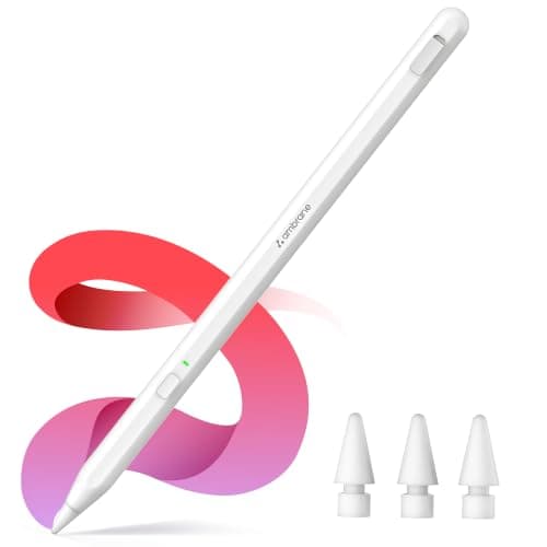 Ambrane Stylus Pencil for iPad, Type C Fast Charging Pen with Tilt Function, Palm Rejection, for 2018-2026 iPad Air 3/4/5/M2/M3, iPad mini 5/6, iPad 6/7/8/9/10/11, iPad Pro 11",12.9",13",M4 (ASP-01)