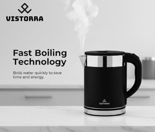 Vistorra SwiftBoil Electric Kettle, 1.8L, Black, Stainless Steel, 1000W 5