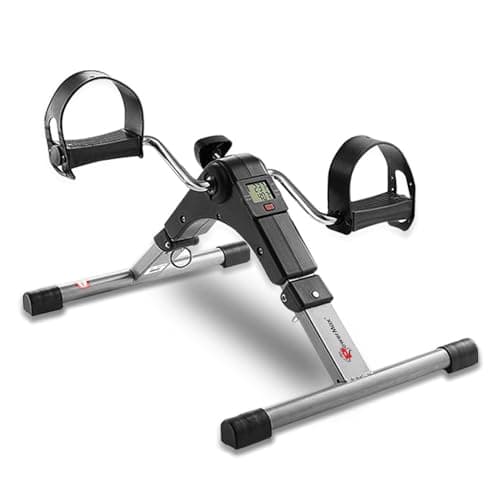 PowerMax Fitness BS-MINI Mini Cycle Pedal Exerciser with Adjustable Resistance and Digital Display - for Light Leg and Arm Exercise and Physiotherapy at Home