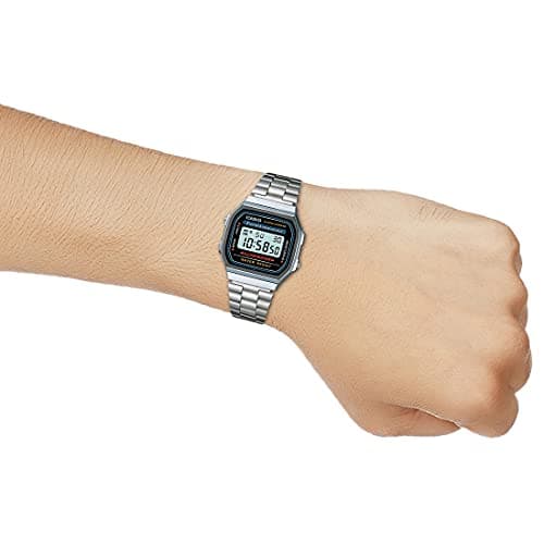 Casio Unisex Vintage A168WA-1WDF Black Digital Dial Silver Stainless Steel Band D131 6