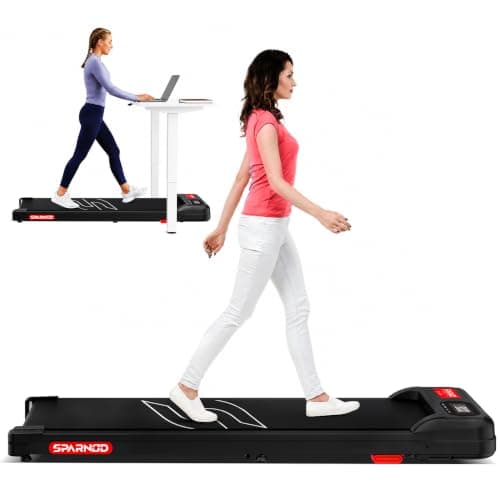 Sparnod Fitness STH-3002 3HP Peak Walking Pad Treadmill for Home Use | Compact, Ultra-Slim, Ready to Use | Shock Absorption | LED Display | 2% Manual Incline | 110 Kg Capacity