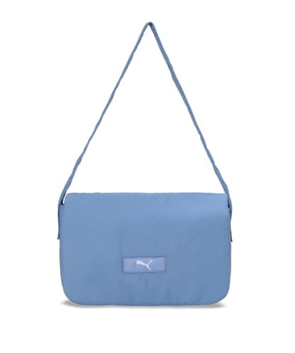 PUMA PLUSH Handbag IND – Stylish and Functional Women’s Bag with 12L Capacity, Spacious Main Compartment, Multiple Interior Pockets, Snap-Button Flap Closure & Iconic Cat Logo (Forever Blue)