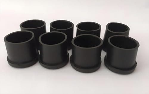UGS Black Rubber Chair Leg Caps 1.25" INCH (31.75 mm) Round/Floor Protector Furniture Feet Covers, Pack of 8