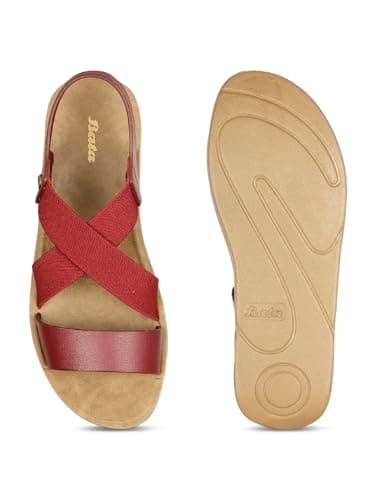 Bata Aerial Sandal Flat Women's Maroon Sandals - 5 UK (5615906) 4