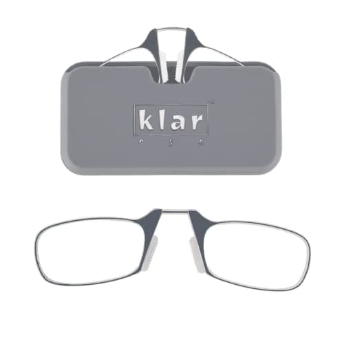 Klar Eye Quik Smartphone Reading Glasses With Scratch Resistant Blue Block Glasses For Adults, Grey, 3.5 Diopters