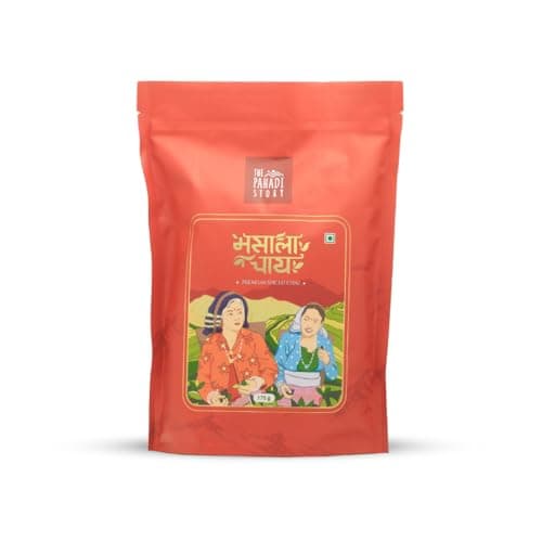 The Pahadi Story Masala Chai 175g - Premium Assam CTC Tea Blended with 100% Natural Spices, Aromatic Masala Tea For Everyday Use