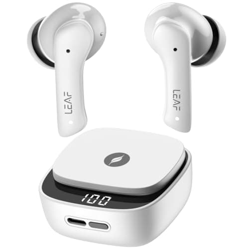 Leaf Buds X614 True Wireless ANC in Ear Earbuds with Ai Sound App,Active Noise Cancellation,Transparency Mode,30H Playtime,Quad Mic Enc,40Ms Low Latency,13Mm Driver,Ipx5,Bluetooth V5.3(Pure White)