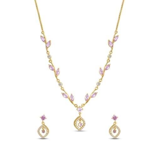 ZAVYA 925 Sterling Silver Glimmering Vines Gold Plated Jewelry Set | Gift for Women & Girls | With Certificate of Authenticity & 925 Hallmark