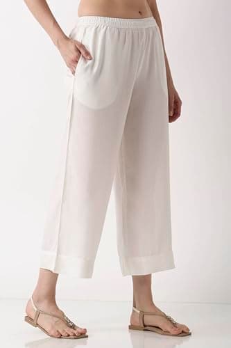 Biba Women Off White Rayon Palazzo_L 4