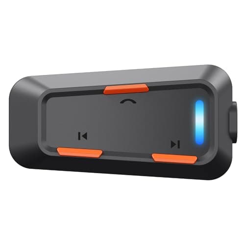 EDYELL Motorcycle Helmet Bluetooth on Ear Headset, Connects to 2 Phones at The Same Time Using Music & GPS, IPX5 Waterproof, Supports Android & iOS, Compatible with All Helmets (EMBH-C1)