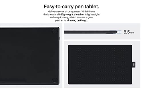 Huion Inspiroy RTP 700 Graphics Drawing Pen Tablet |Support- MacOS, Windows & Android | Working Area (11 x 6.875 inch), Battery-Free Stylus PW400| 6 Programmable Touch Keys & 1 Touch Strip|(Black) 5