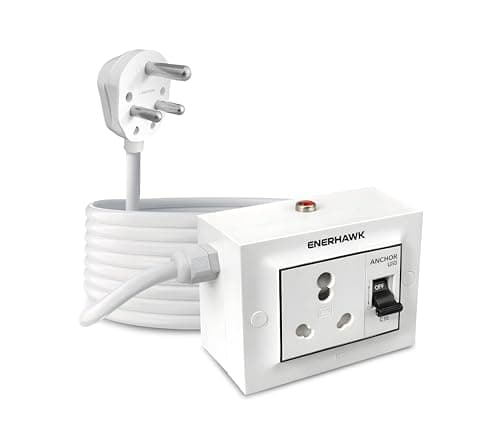 Heavy Duty Extension Board 16 amp 3200 watt | high Load Capacity Electric Extension Cord Power Strip 10 Meter Copper Cable | 16 amp Socket mcb for AC Refrigerator, Geyser, ev Charger Charging, Oven