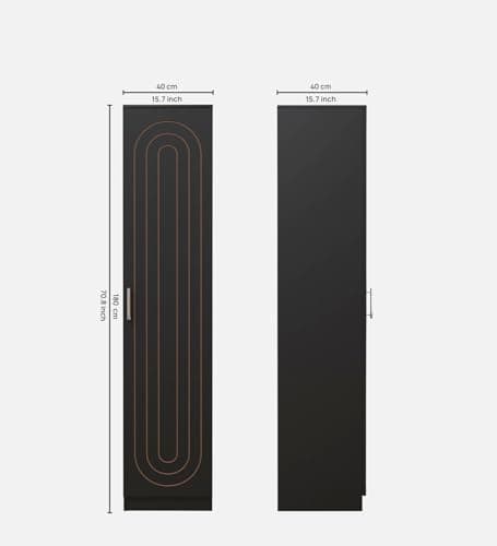 Spyder Home Decore Arceus Single Door Engineering Woo Wardrobe for Clothes, Stylish Cupboard for Bedroom, Multi Utility Design with Lock and Handles, Engineered Wood, Columbian 1 Year Warranty 3