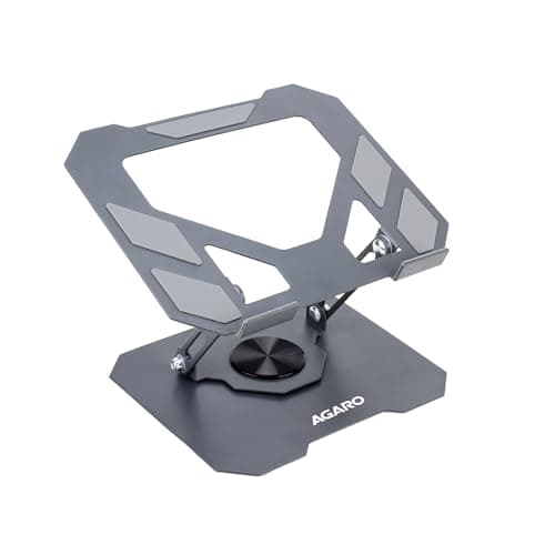 AGARO Metal Laptop Stand, 360° Rotating, Ergonomic, Height & Angle Adjustmentable, Foldable Laptop Holder with Heat Vents & Anti-slip SiliconePads, Compatible to Macbook,HP,Lenevo, & Laptops up to 18"
