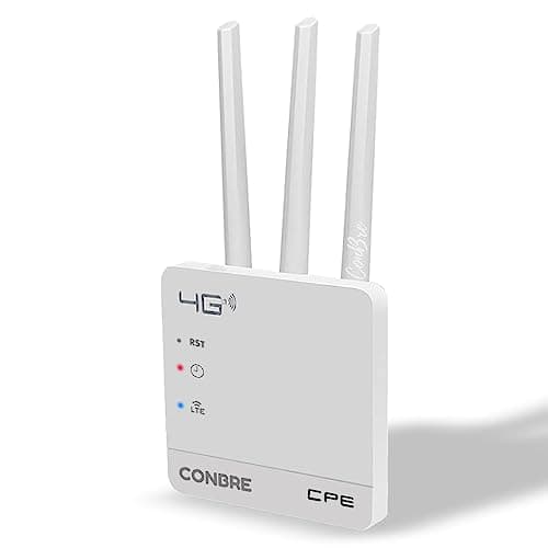 Conbre CPE MT-300H 4G Mobile Sim Based Wi-Fi Router (All 4G & 5G Sim Supported), Lastest WiFi 6, Plug and Play, Support, NVR, DVR, WiFi, Camera