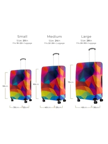 Cortina Polyester Luggage Cover Trolley Travel Covers Washable Dust Proof Anti-Scratch Suitcase Protector, Small-Multicolor 4
