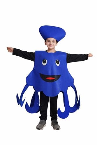 Kaku Fancy Dresses Polyester Octopus Cutout For Kids, Water Animal Costume For Boys & Girls (Freesize/Only Cutout With Cap), Pink