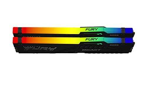 Kingston Fury Beast RGB 64GB 5600MT/s DDR5 CL40 DIMM Desktop Memory (Kit of 2) | Intel XMP 3.0 | Infrared Sync Technology | Overclocking Stability | KF556C40BBAK2-64 2