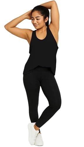 THE BLAZZE Women's Loose Fit Gym Tank - Sleeveless Activewear for Yoga & Jogging 1005 NB69 Black L 3