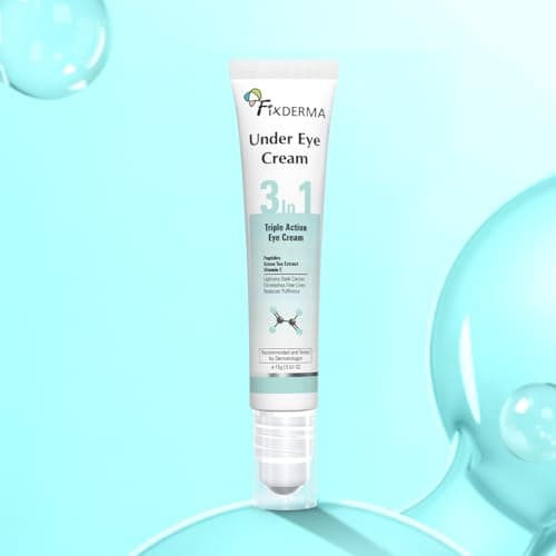 Fixderma Under Eye Cream Roll on with Peptides, Green Tea Extract & Vitamin E | Reduces Dark Circles, Puffiness, Wrinkles & Fine Lines | Triple Action | for Men & Women | 15g 2