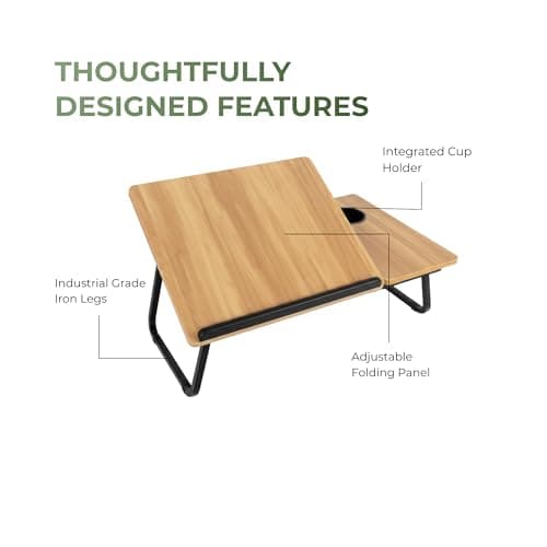 Simplifi Nest Foldable Laptop Bed Desk with Cooling Fan Slot | Adjustable Angle Portable Lap Table | Study & Work-from-Home Desk for Bed, Sofa & Floor 3