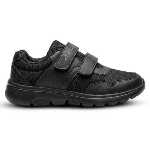 Boldfit School Shoes for Kids Comfortable School Shoes for Boys and Girls Lightweight & Durable Formal Quick-Wear Lace-Up Uniform Footwear for Kids, Black- 12 UK