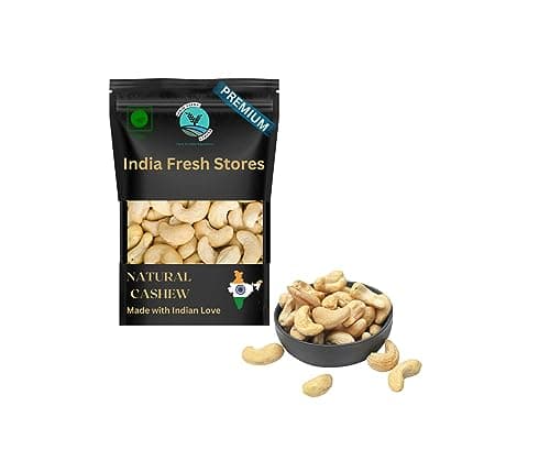 India Fresh Stores Premium Whole Cashews - 600g | 100% Natural, Crunchy & Delicious | Gluten-Free & Rich in Plant-Based Protein | Healthy & Nutritious Dry Fruit