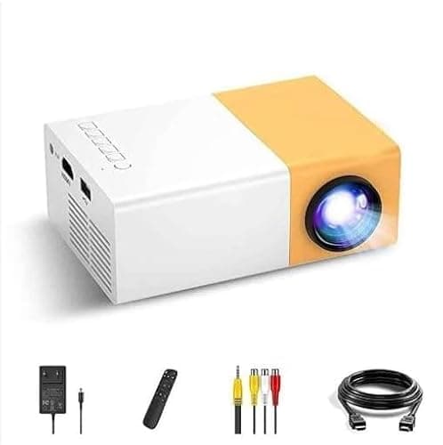 Cos Theta Pro Mini Portable LED Projector with Multiple Interfaces Like AV, Audio, USB, HDMI, Micro SD, Film Projector for Children's, Home Cinema, Compatible with Smartphone/Laptop/PS4/Firestick