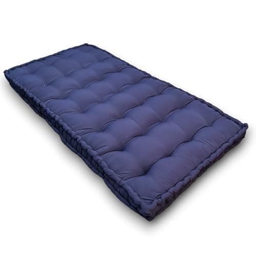 Atootfusion Soft Cotton Floor Box Mattress, 5-Inch Thick, Foldable, Movable Medium Firm, Solid Colored Bed Mattress (Navy Blue, Small Single Bed 30X72X5 Inches) 3