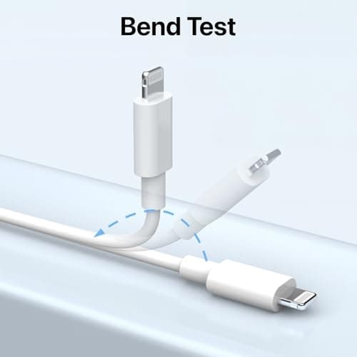 DR VAKU® 1Meter USB A to Lightning Cable [Mfi Certified] Fast Charger Cable Data Transfer for iPhone 14/13/12/11/X/XS/XR/8/Plus, iPad Mini/Pro/Max, USB Type-A Power Delivery Cord- White 3