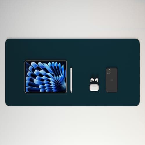 scarters Desk mat | Desk Accessories for Work from Home and Office | Extended Mouse Pad | Reversible (Blue & Black) | 90 * 45cm | Anti Slip, Vegan PU