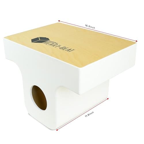 Kadence LT1A Heartbeat Slaptop Travel Cajon | 40 Non-Adjustable Snare Strands | Birch Wood Body & Walnut/Birch Wood Head | T-shaped Percussion Instrument | Includes Learning Course | Natural 4