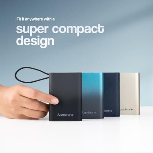 Ambrane 20000mAh Pocket Size Power Bank with Inbuilt Type-C Cable, 22.5W Fast Charging, Type-C PD & USB Output, Portable Mini Powerbank for iPhone, Android & Other Devices (MiniCharge 20, Black-Blue) 6