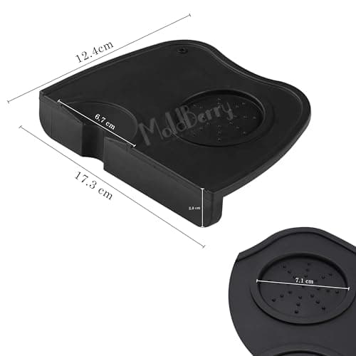 MoldBerry Silicone Coffee Tamper Mat for Espresso Machine | Non-Slip Tamping Mat with Portafilter Holder | Heat Resistant Barista Tamping Pad for Home, Café & Coffee Bar | Pack 1 2