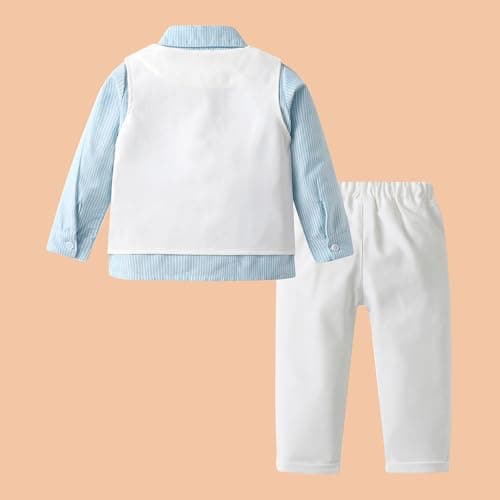 Hoscotch Boys Solid White Full Sleeves Formal Set For Ages(5-6 Years) 2