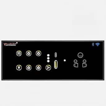 i380 6 modular Smart Wifi Switch Board with 4 Switch,1 Fan,1 Socket, C & A type USB charging ports | App Control, Voice-controlled by Alexa, G. Home, G. Assistant-G. Black